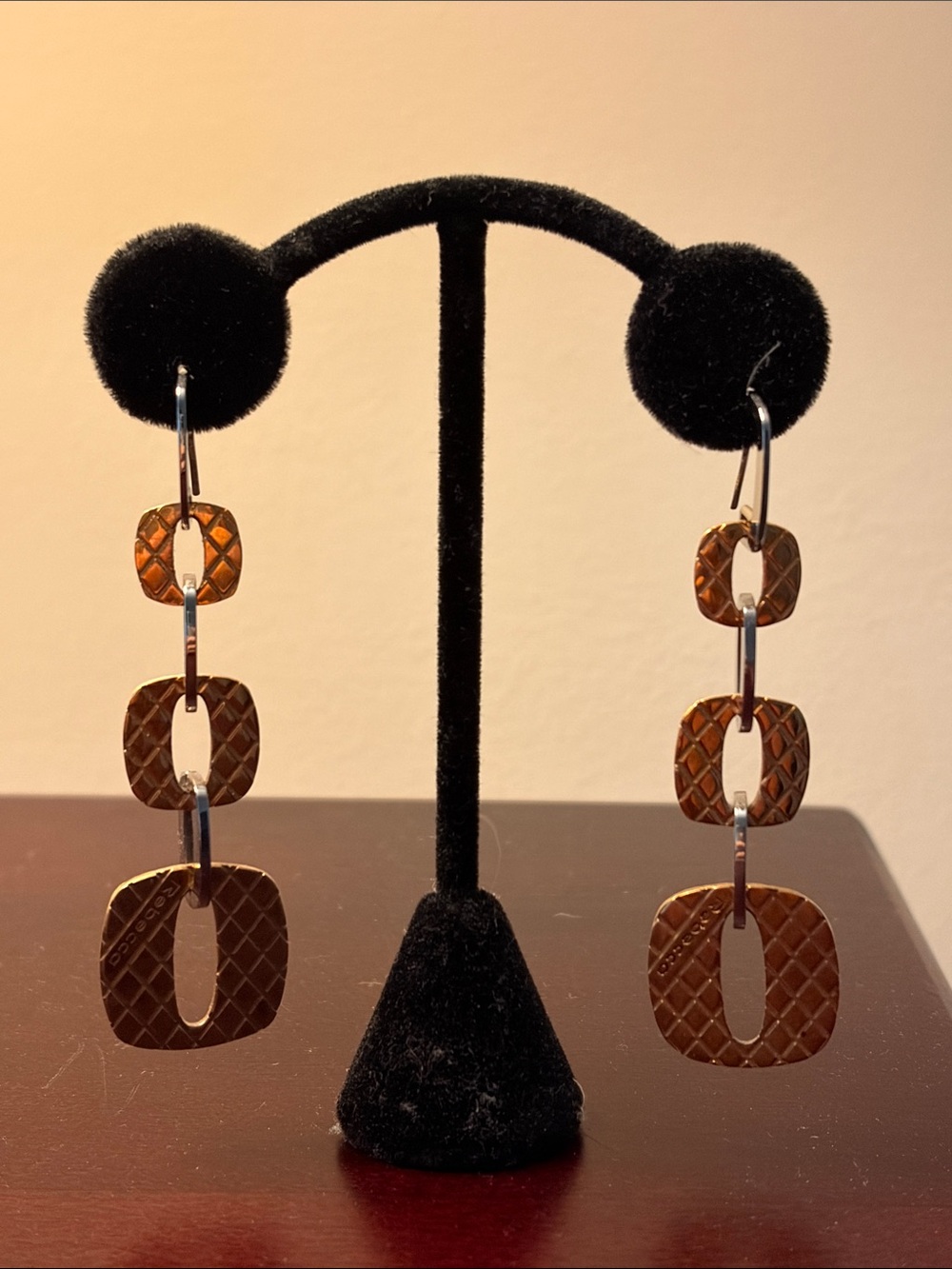 Rebecca Italian Gold-Tone Linked Drop Earrings - Womens Jewelry